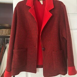 Willow Ridge Red and Black Houndstooth Blazer